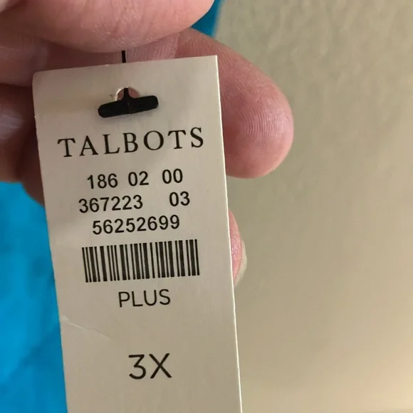 Talbots Eyelet Trim 100% Cotton Shell/Tank‎ Caribbean Sea Blue S 3X- NWT - Picture 4 of 7